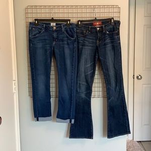 bundle of two dark wash jeans